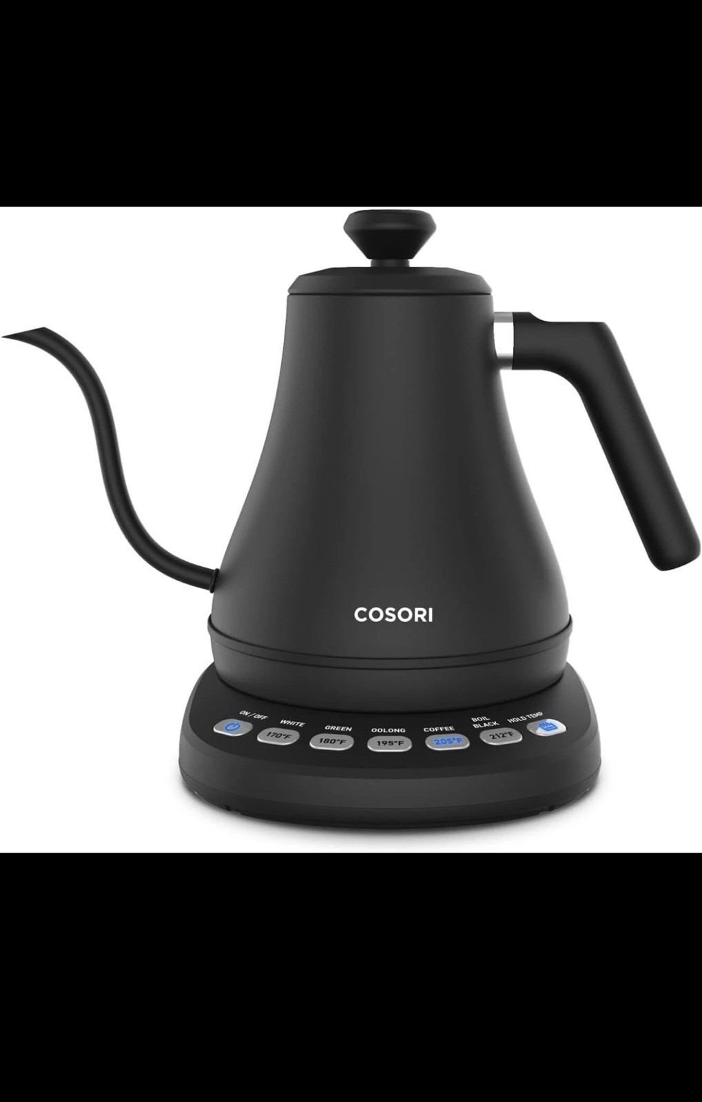 V60 "Buono" Gooseneck Drip Kettle 1200ml  Matte Black Pour Over Coffee New Trend