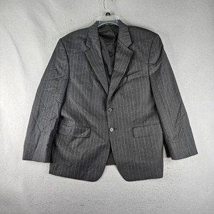 Lauren Ralph Lauren Suit Jacket Mens 44R Gray Pinstripe Two Button Notch Lapel