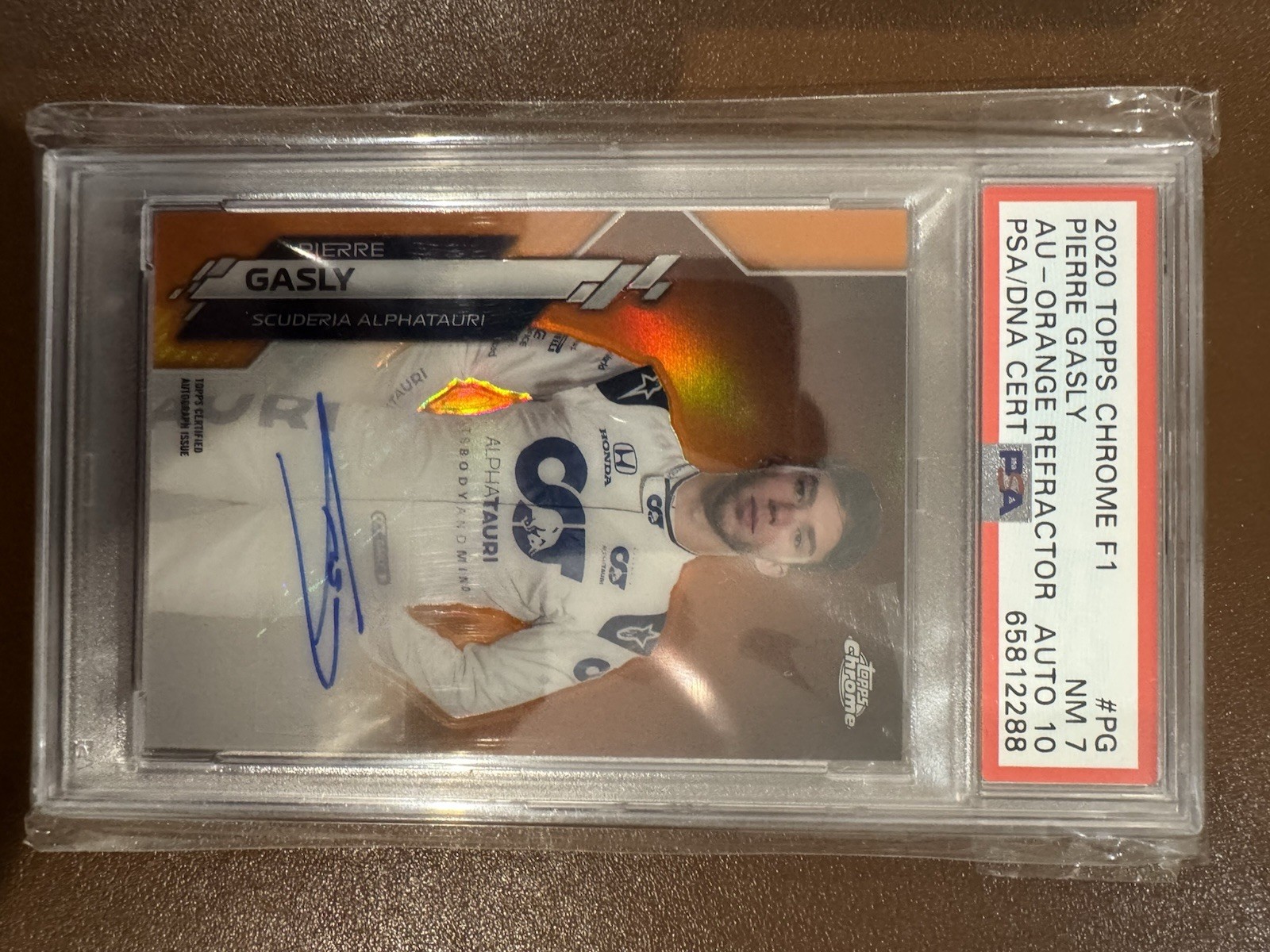 🔥 2020 Topps Chrome F1 Pierre Gasly Orange Refractor Auto 14/25 PSA 7 Auto 10🔥 view 5