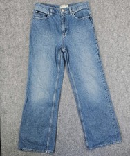 Free People Jeans Size 27 Blue We The Free Tinsley Baggy Mid Rise Wide Cotton