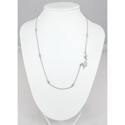 Romantische zierliche 925 Silber kursive Liebe Halskette mit klaren Steinen Valentinstag