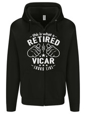This Is What a Retired Vicar Looks Like Mens Zip Up Hoodie