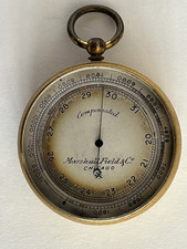 Marshall Field & Co Chicago Antique Pocket Compensated Barometer - Rare