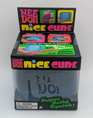 NeeDoh Nice Cube Super Solid Squish Blue Brand New Factory Sealed
