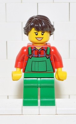 Lego Hol038 Bäuerin Bauernhof Anzug grün Set 60063 Baujahr 2014