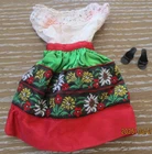 Vintage Barbie in Mexico Lace Dress Skirt Japan Shoes #820