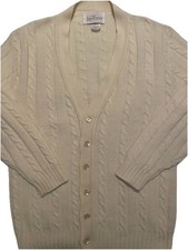 Vintage Jantzen Off White Cardigan Sweater Womens  L Knit Button Up Made In USA