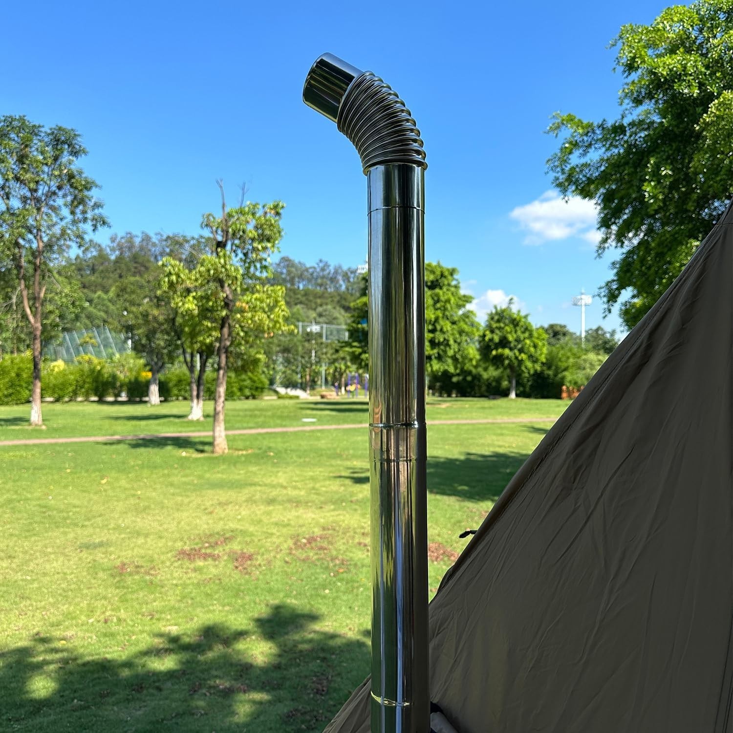 Elbow Pipe 2 PCS 90 Degree Chimney Stainless Steel Flue for Camping Wood Stove