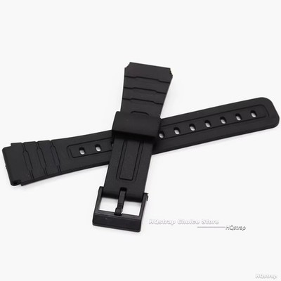 Ersatz Uhrenarmband F-91W, schwarz, Kunststoff, 18 mm.