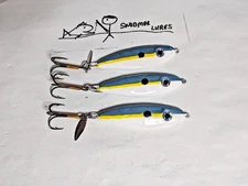 3 -1.5 oz Threadfin SHAD Fishing Casting Jigging Slab Lead Spoons Lures  