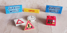 LEGO Printed Signs Construction Jurassic Warning Build Your DINO PARK Clock