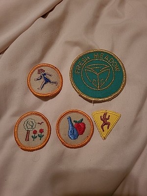 VTG 70s-80s Mixed Lot (5) Different Girl Scouts Of America Merit Badges Patches