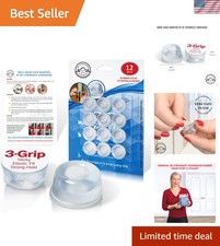 Multi-Purpose Rubber Door Bumpers - Clear Adhesive Wall Protectors 12 Pack