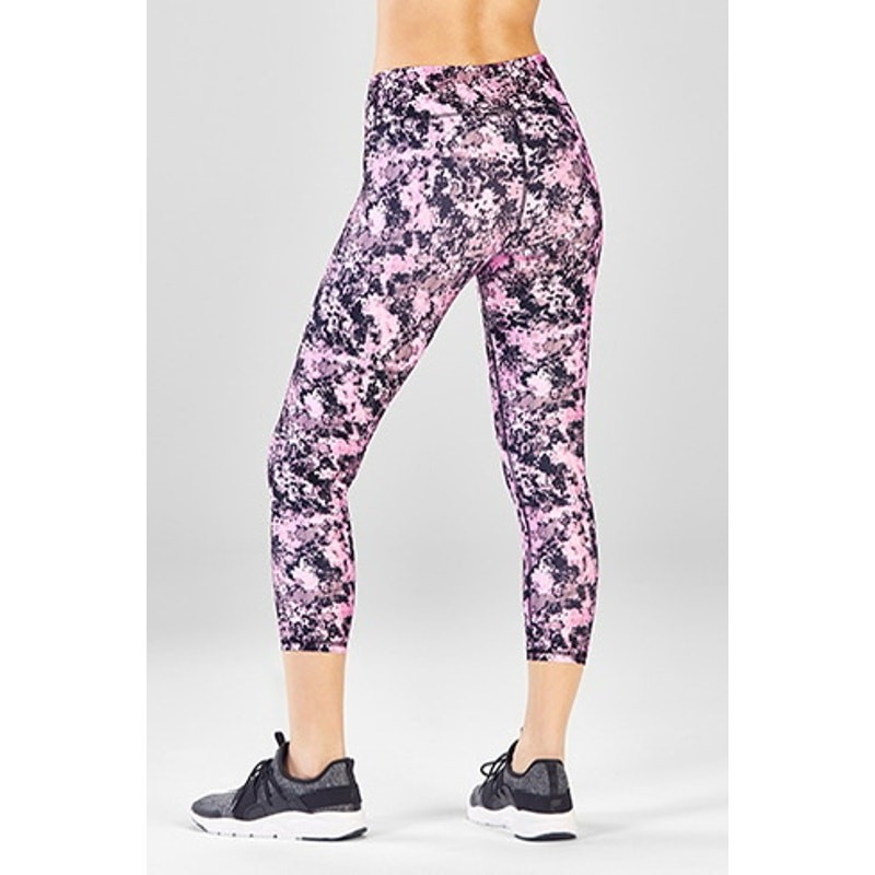 Fabletics Powerhold Midrise Capri Yoga Pants in Pink Size S 1336M