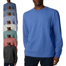 M&S Mens Long Sleeve T Shirt Pure Soft Cotton Crew Neck Oversized Fit Winter Tee