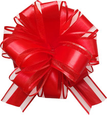 6 PCS Large Pull Bows 6 Inch Red Bows for Gift Wrapping Wedding Basket Christmas