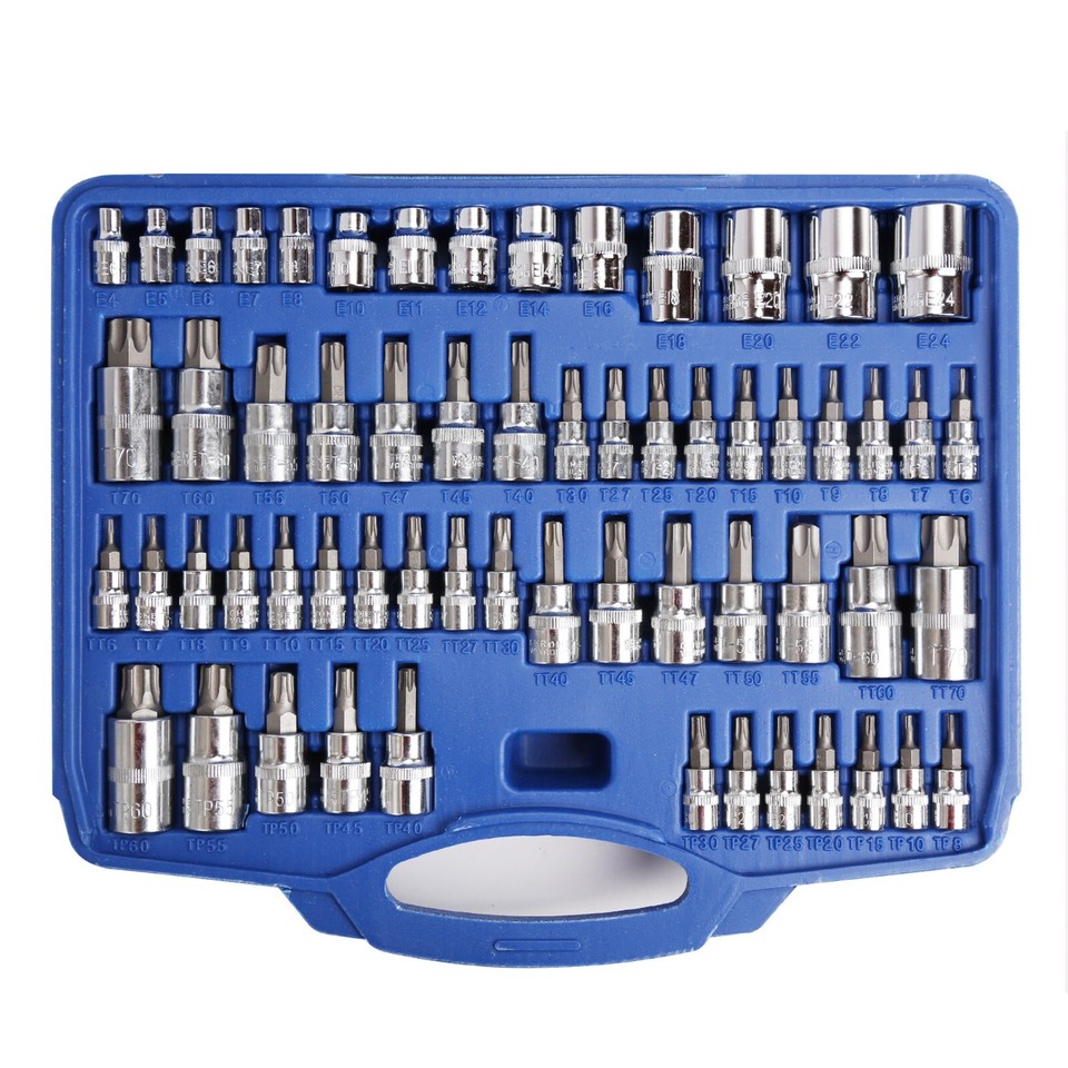 60pcs Master Deep Long Star Plus Socket Bit E-Torx External Torx Set Tamperproof - Foto 9