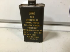 US Military Army 0-192 Lubricating General Purpose Oil Tin FULL Can 4 oz