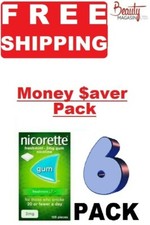 6 x Nicorette Chewing Gum 2mg FRESHMINT 105Pieces - FREE SHIPPING TO USA