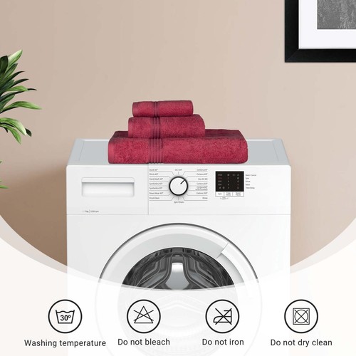 600 GSM Egyptian Cotton Highly Absorbent Solid 9-Piece Ultra Soft Towel Set - Picture 21 of 132