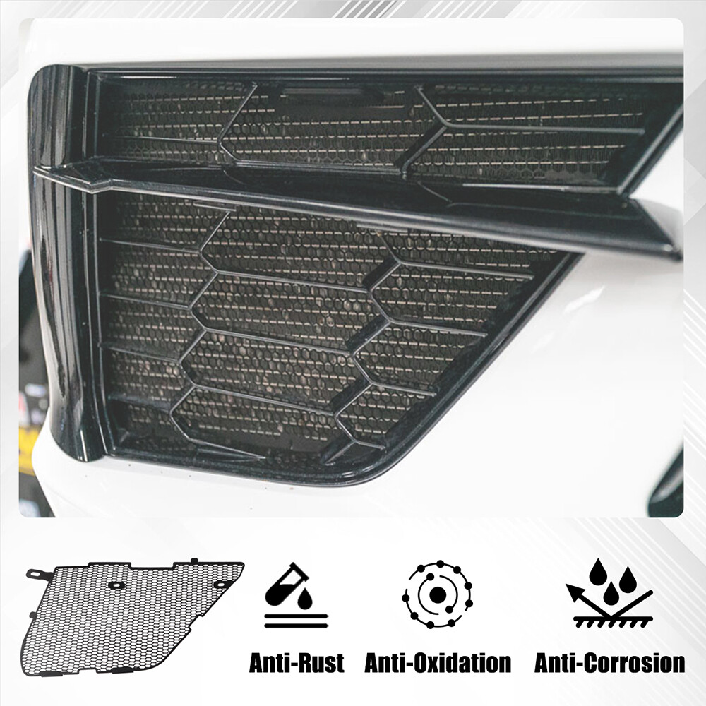 PAIR Grill Covers Radiator Guards w/Bolts For Corvette C8 2020 2021