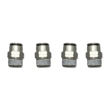 3/8NPT Male x 3/8" Hose Air Fittings Air Ride Push In Bags (Set of 4)