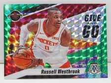 Russell Westbrook 2019-20 GREEN MOSAIC PRIZM Give and Go Insert Card #11 Rockets