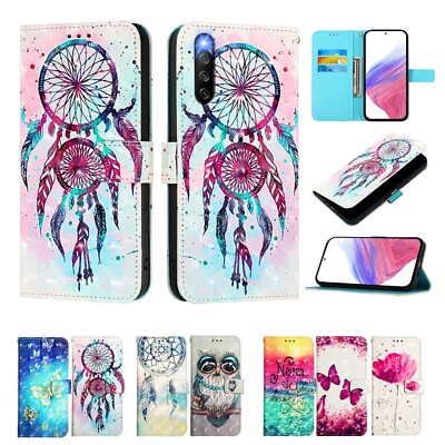 Muster Handy Tasche Bildschirm Schutz Motiv Hülle für Samsung Flip Folding Case