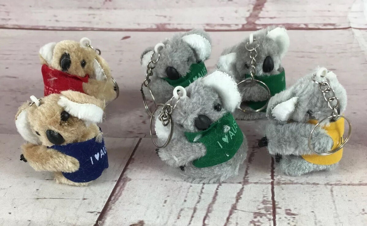 Lot Of 6 Vintage 80s Clip On Koala Bear Huggers I Love Australia