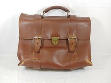 True Vintage Distressed Brown Leather Briefcase Messenger Bag Satchel