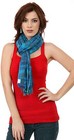 Women's Fashion Stylish Checkered Plaided Print Viscose Scarf Turquoise/Multi