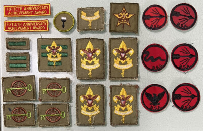 1960s BSA Boy Scout Patch LOT Senior Leader,First Class,Star Rank,Patrol,Award++