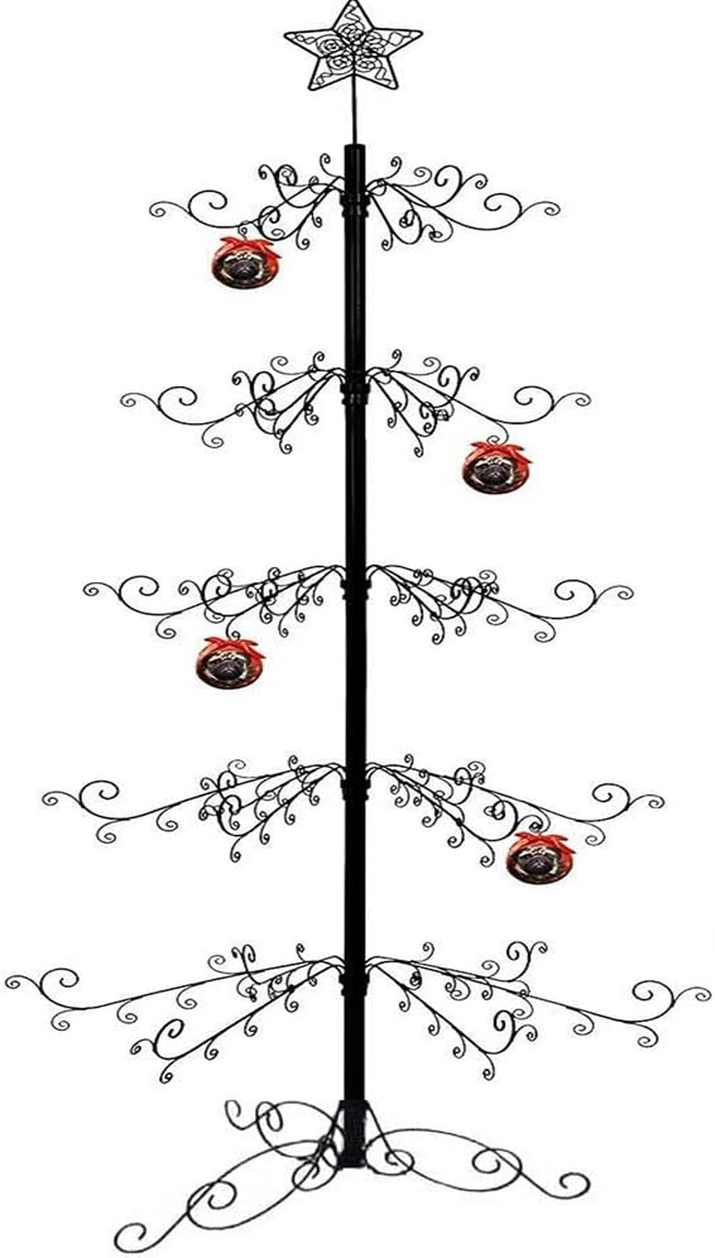 84 Inch Ornament Display Tree Stand Metal Wrought Iron Christmas Holder