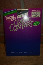 Vintage Hanes Too Classic Comfort Pantyhose Size AB Barely Black Hosiery