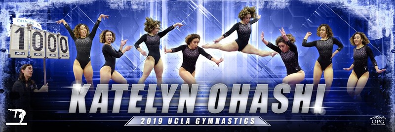 Katelyn Ohashi 2019 UCLA Bruins Gymnastics 10x30 Box Mount photo (PERFECT 10)