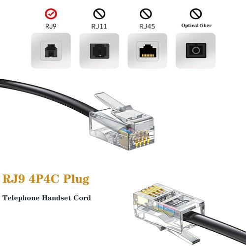 Enhanced Clear Communication Phone Handset Cord - 20 Pack, RJ9 4P4C, 8Ft Length - Zdjęcie 5 z 10