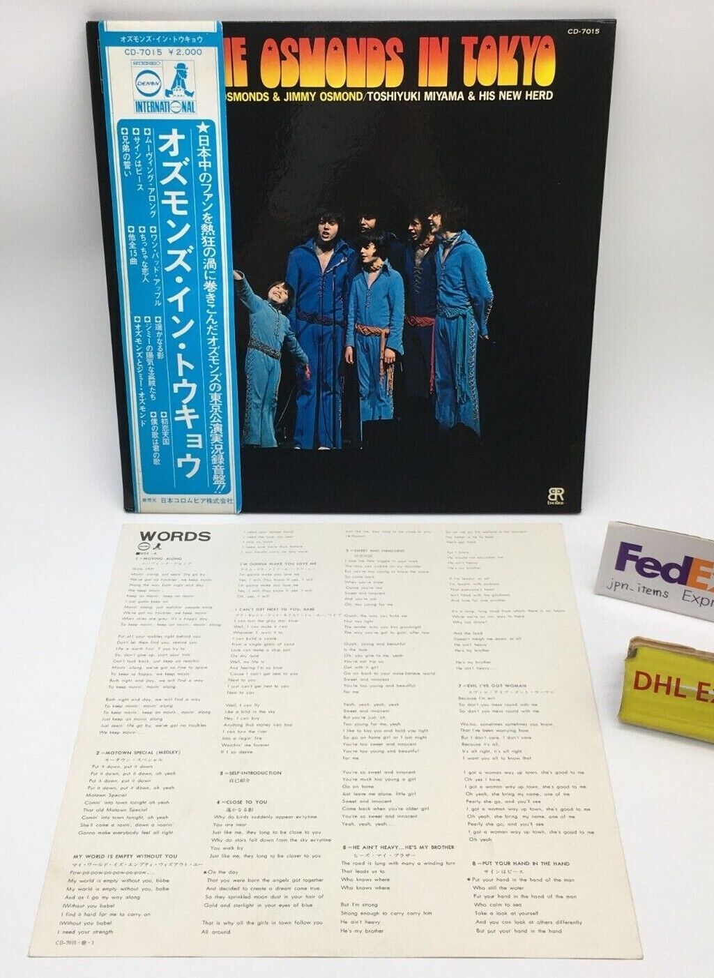 The Osmond Brothers Live In Tokyo LP Vinyl Record 1971 OBI Japan ...