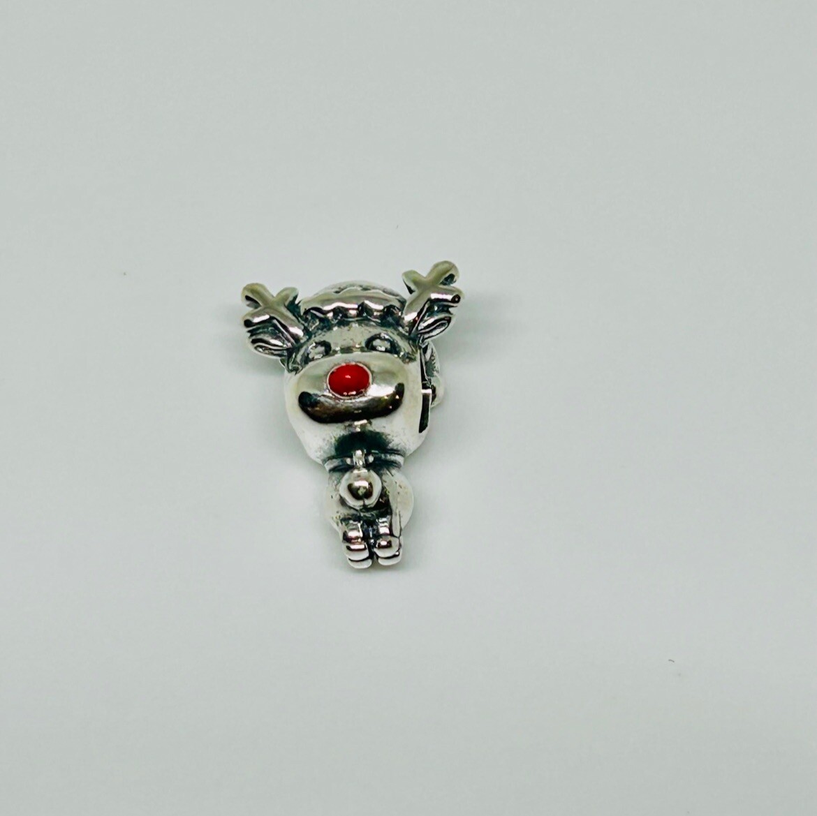 Pandora Red Nose Reindeer Rudolph Santa Hat Christmas Charm  