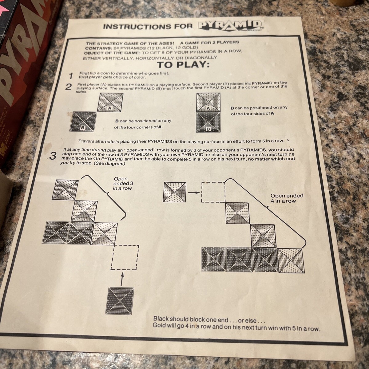 VINTAGE 1978 PYRAMID GAME HASBRO 2275 W/ INSTRUCTIONS AND INTACT