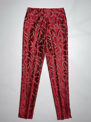 Prada Vintage Archive Spring 1997 Red Silk Bamboo Print Slim Prada Vintage Archive Spring 1997 Red Silk Bamboo Print Slim