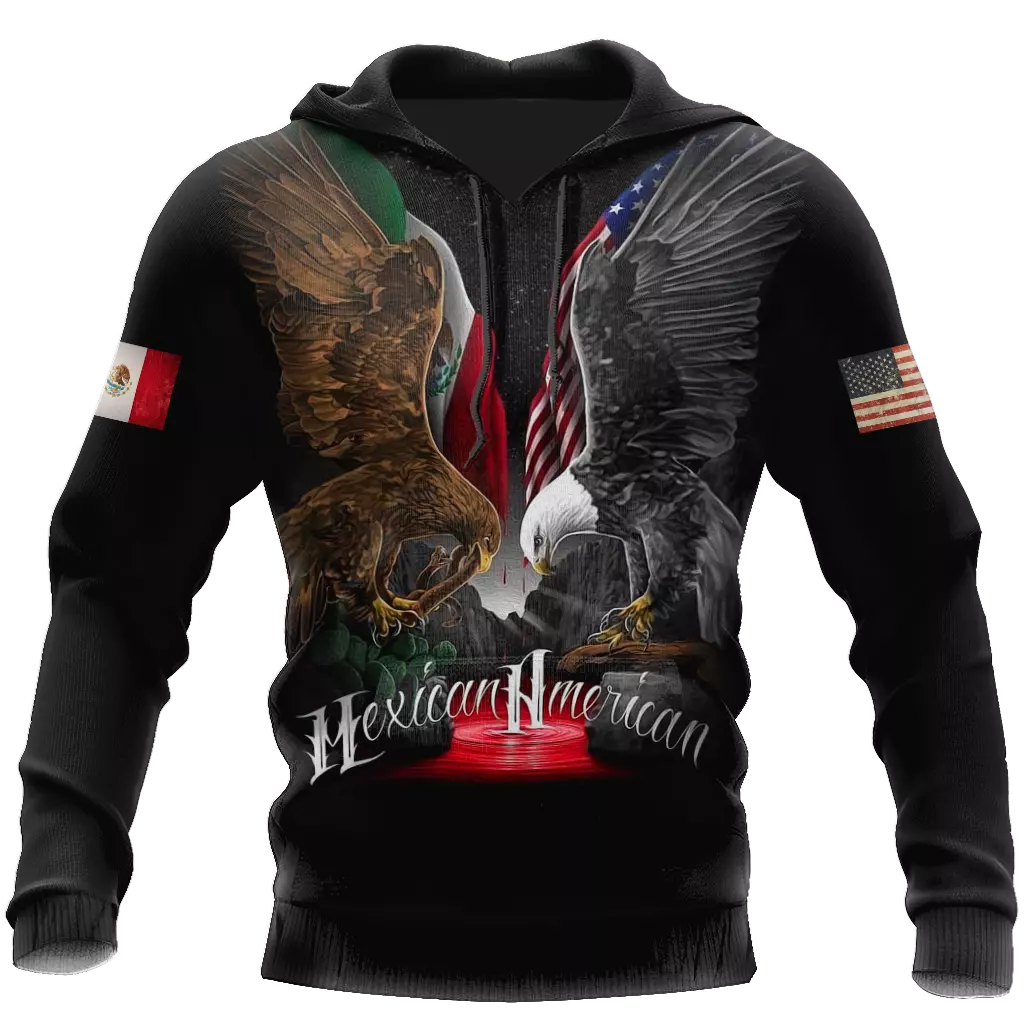 Mexican American Eagle 3D Hoodie All Over Print Mother Gift Best