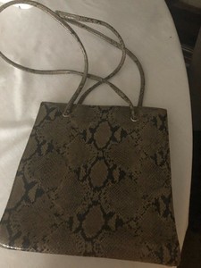 tan snakeskin bag