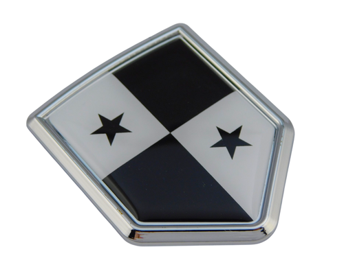 Panama Black and white Flag Car Chrome Shield Emblem Decal 3D Sticker - Foto 8 di 9