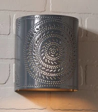 Punched Tin Chisel Wall Sconce Light. In 2 Color Choices/Country Light