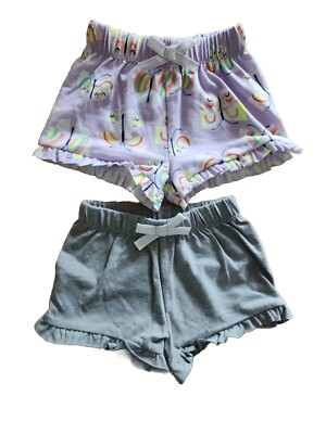  Cat & Jack Baby Girl Set of 2 Shorts Lilac/Grey  Size NB