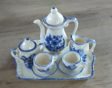 Andrea By Sadek Blue Floral Porcelain Tea Set - 10 Pc.