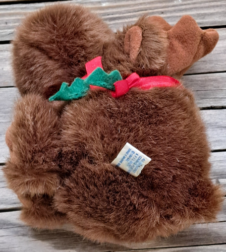 Swibco 6 inch Puffkins Gus Moose Red Ribbon 1994 Stuffed Animal Plush Toy - Picture 5 of 8