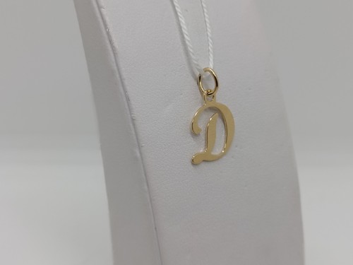 CIONDOLO MEDAGLIA IN ORO GIALLO 18KT 750 0,65 GRAMMI LETTERA D - Foto 2 di 5