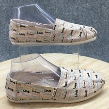 Toms Shoes Womens 9 Alpargata Slip On Flat Multicolor Girl Power Print Edition