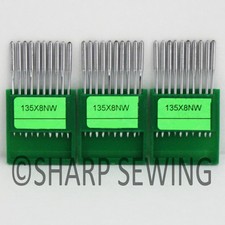 30 ORGAN 135X8NW 21 LEATHER POINT INDUSTRIAL SEWING MACHINE NEEDLES DPX8 134LR
